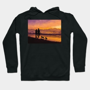 Couple walking at sunset Hoodie